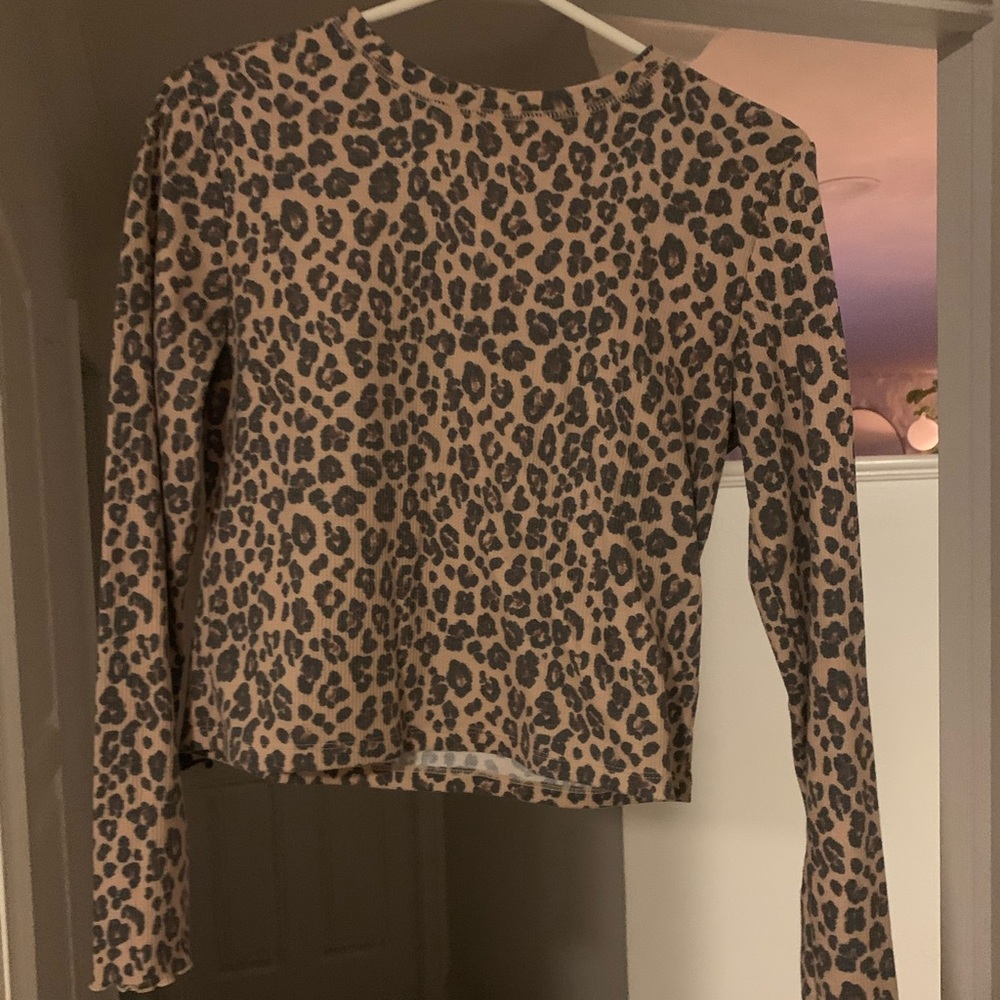 Cheeta long sleeve, looks super cute with layers.